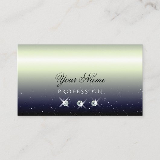 Silver Blue Black gradiënt Sparkle Jewels Stylish Visitekaartje (Voorkant)