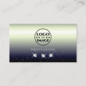 Silver Blue Black gradiënt Sparkle Jewels voegen L Visitekaartje (Voorkant)