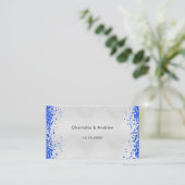 Silver blue bruiloft response website QR code RSVP Informatiekaartje (Staand voorkant)