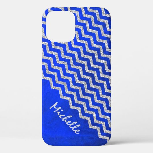 Silver Blue Chevron, persoonlijk Case-Mate iPhone Case (Achterkant)