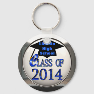 Silver & Blue Class of 2014 Afstuderen Sleutelhang Sleutelhanger