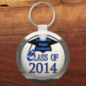 Silver & Blue Class of 2014 Afstuderen Sleutelhang Sleutelhanger (Voorkant)