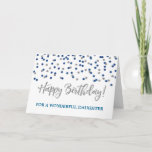 Silver Blue Confetti Daughter Birthday-kaart Kaart<br><div class="desc">Verjaarkaart voor dochter met een zilveren en blauw modern glitter confetti patroon. Houd er rekening mee dat glitter-effect alleen fotografisch effect is.</div>