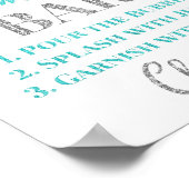 Silver Blue Confetti Mam-osa Bar Baby shower Poster (Hoek)