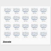 Silver Blue Confetti Welcome to Team Vierkante Sticker (Vel)