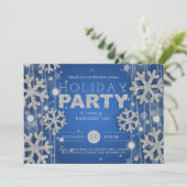 Silver & Blue Corporate Kerstfeestdag Kaart (Staand voorkant)