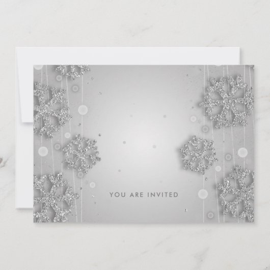 Silver & Blue Corporate Kerstfeestdag Kaart (Achterkant)