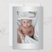 Silver Blue Cross Christening/Baptism Boy PHOTO Kaart (Achterkant)