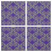 Silver Blue Damask Bows Stof (Swatch)