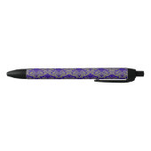Silver Blue Damask Bows Zwarte Inkt Pen (Bodem)
