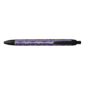 Silver Blue Damask Bows Zwarte Inkt Pen (Achterkant)