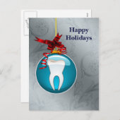 Silver Blue Dentist Holiday-kaarten Feestdagenkaart (Voorkant / Achterkant)