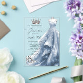 Silver Blue Dress Princess Quinceañera  Acryl Uitnodigingen (Insitu (Huwelijk))