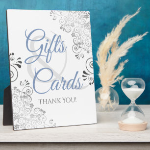 Silver & Blue Elegant Wedding Gifts & Cards Fotoplaat
