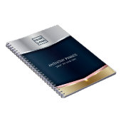 Silver Blue en Gold Metallic Background Notitieboek (Rechterzijde)