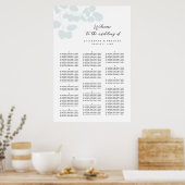 Silver Blue Eucalyptus Greenery Seine Chart Poster (Keuken)