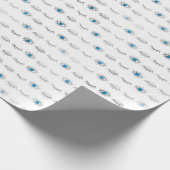 Silver Blue Evil Eye Eyelashes Nazar Mati Pattern Cadeaupapier (Hoek)