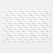Silver Blue Evil Eye Eyelashes Nazar Mati Pattern Inpakpapier Vel (Voorkant 2)