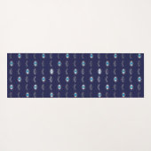 Silver Blue Evil Eye Eyelashes Nazar Mati Pattern Yogamat (Achterkant (horizontaal))