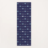 Silver Blue Evil Eye Eyelashes Nazar Mati Pattern Yogamat (Voorkant)