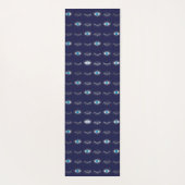 Silver Blue Evil Eye Eyelashes Nazar Mati Pattern Yogamat (Achterkant)