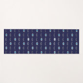 Silver Blue Evil Eye Eyelashes Nazar Mati Pattern Yogamat (Voorkant (horizontaal))