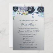 Silver Blue Floral Business Corporate Party Kaart (Voorkant)
