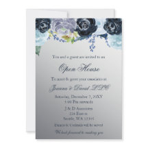 Silver Blue Floral Business Corporate Party