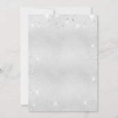 Silver blue florals elegant bruiloft kaart (Achterkant)