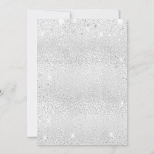 Silver blue florals elegant bruiloft kaart (Achterkant)