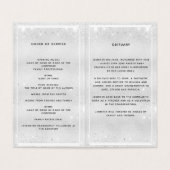 Silver blue florals foto glitter begrafenisprogram kaart (Binnenkant ongevouwen)