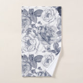 Silver Blue  Flowers Pattern Bath Towel Set Bad Handdoek (Handdoek)