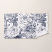 Silver Blue  Flowers Pattern Bath Towel Set Bad Handdoek (Handdoek)