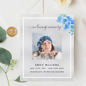 Silver Blue Foral Photo begrafenis
