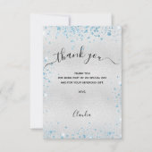 Silver Blue glitter bedankt (Voorkant)