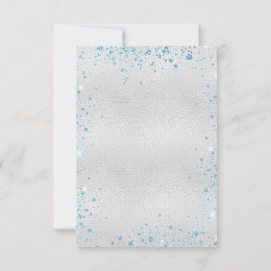 Silver Blue glitter bedankt (Achterkant)