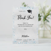 Silver Blue glitter bedankt (Staand voorkant)