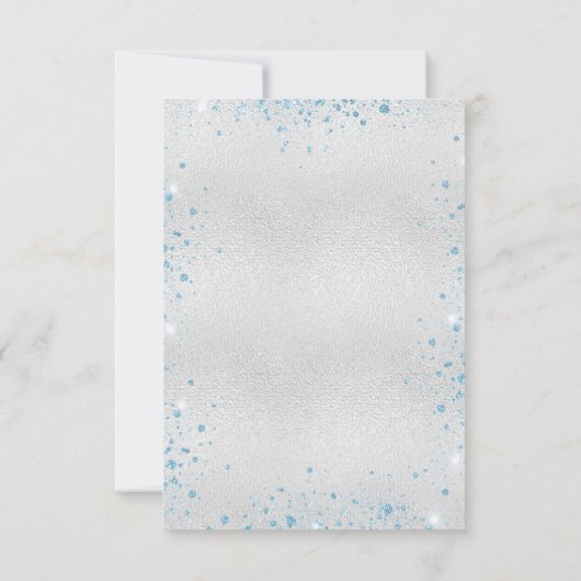 Silver Blue glitter bedankt (Achterkant)