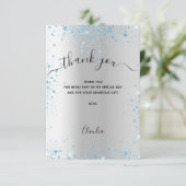 Silver Blue glitter bedankt (Staand voorkant)