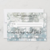 Silver blue glitter bokeh logo gift certificaat (Achterkant)