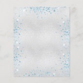 Silver blue glitter budget bruiloft-uitnodiging flyer (Achterkant)