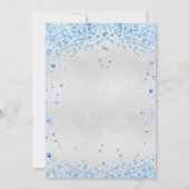 Silver blue hararts budget bruiloft-uitnodiging kaart (Achterkant)