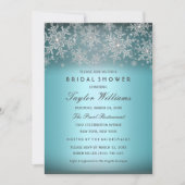 Silver Blue Jewel Snowflake Vrijgezellenfeest Invi Kaart (Voorkant)