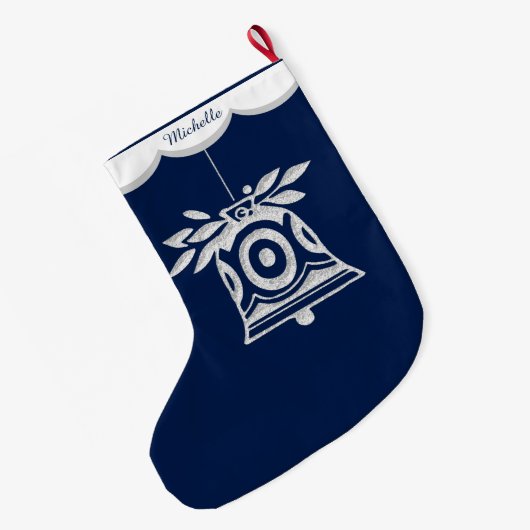 Silver Blue Joy Hope Peace Grote Kerstsok (Achterkant (Hangend))