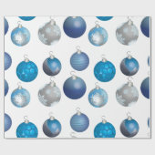 Silver Blue kerstcadeautje met blauw kerstcadeautj Cadeaupapier (Vlak)