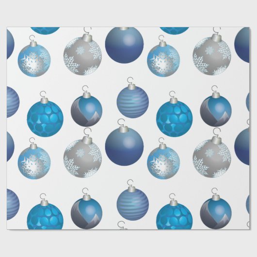 Silver Blue kerstcadeautje met blauw kerstcadeautj Cadeaupapier (Vlak)