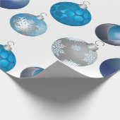 Silver Blue kerstcadeautje met blauw kerstcadeautj Cadeaupapier (Hoek)