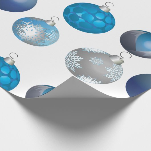 Silver Blue kerstcadeautje met blauw kerstcadeautj Cadeaupapier (Hoek)