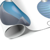 Silver Blue kerstcadeautje met blauw kerstcadeautj Cadeaupapier (Rol Hoek)