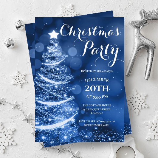 Silver- & Blue-kerstfeestjes Kaart